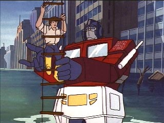 Optimus helps Spike up the ladder